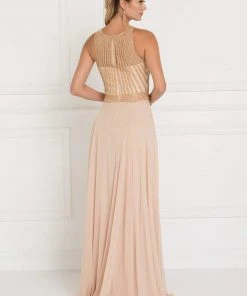Formal Gowns Elizabeth K - GL1563 Gilded Illusion Halter Chiffon A-line Dress 7 Formal Gowns Elizabeth K - GL1563 Gilded Illusion Halter Chiffon A-line Dress