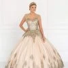 Elizabeth K - GL1590 Embellished Ballgown With Sheer Bolero Formal Gowns