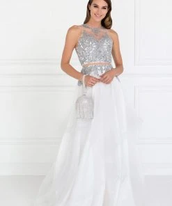 Elizabeth K - GL1594 Mock Two-Piece Illusion Sweetheart Mermaid Dress