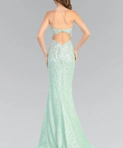 Elizabeth K - GL2004 Sequined Lace Sweetheart Mermaid Gown