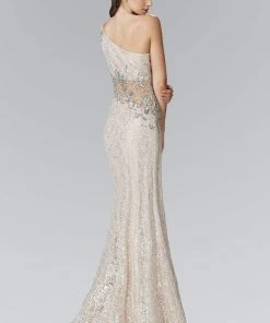 Formal Gowns Elizabeth K - GL2007 Asymmetrical Lace Sheath Gown 7 Formal Gowns Elizabeth K - GL2007 Asymmetrical Lace Sheath Gown