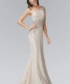 Formal Gowns Elizabeth K - GL2007 Asymmetrical Lace Sheath Gown 6 Formal Gowns Elizabeth K - GL2007 Asymmetrical Lace Sheath Gown