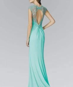Elizabeth K - GL2011 Jeweled Illusion Jewel Neck Dress Formal Gowns 7 Elizabeth K - GL2011 Jeweled Illusion Jewel Neck Dress Formal Gowns