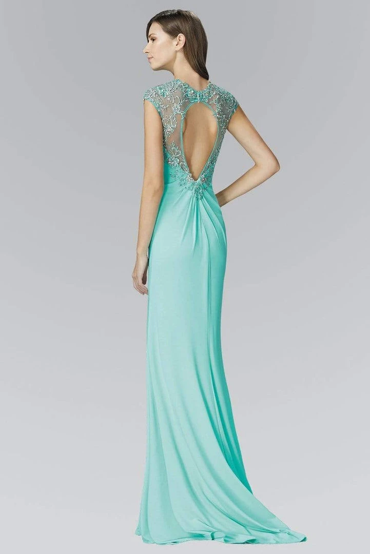 Elizabeth K - GL2011 Jeweled Illusion Jewel Neck Dress Formal Gowns 4 Elizabeth K - GL2011 Jeweled Illusion Jewel Neck Dress Formal Gowns