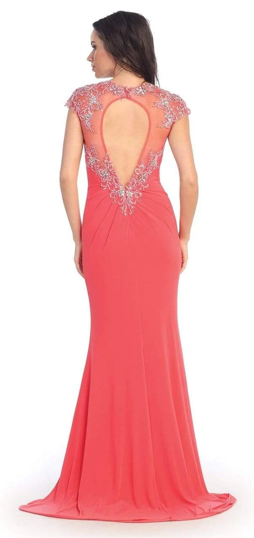 Elizabeth K - GL2011 Jeweled Illusion Jewel Neck Dress Formal Gowns 6 Elizabeth K - GL2011 Jeweled Illusion Jewel Neck Dress Formal Gowns