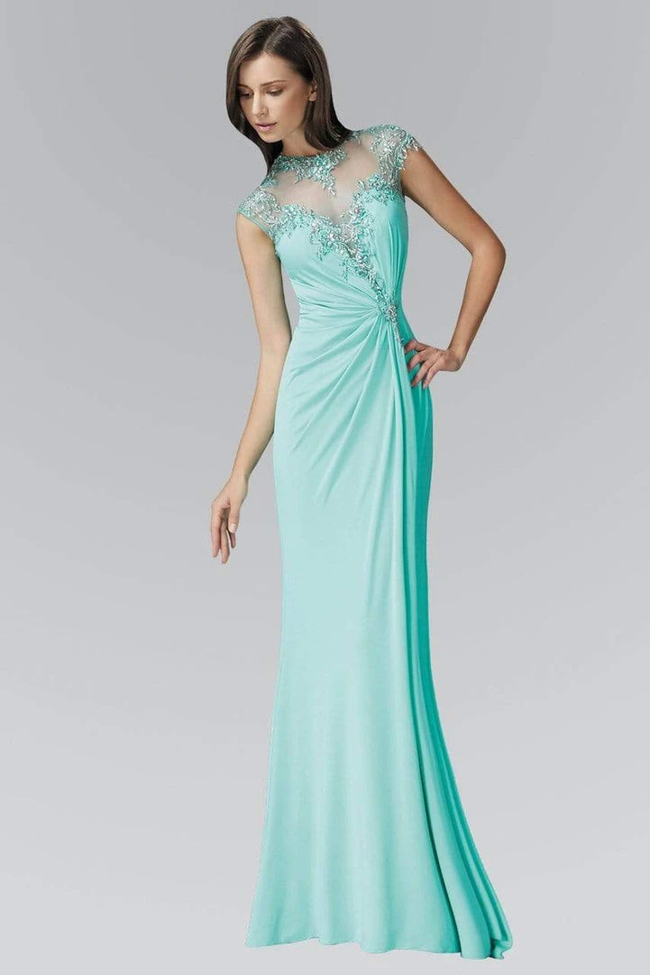 Elizabeth K - GL2011 Jeweled Illusion Jewel Neck Dress Formal Gowns 3 Elizabeth K - GL2011 Jeweled Illusion Jewel Neck Dress Formal Gowns