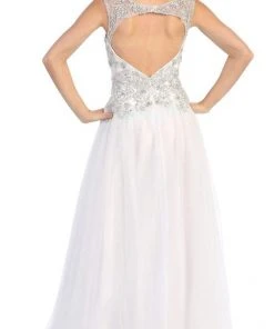 Elizabeth K - GL2017 Beaded Scoop Neck A-Line Gown 9 Elizabeth K - GL2017 Beaded Scoop Neck A-Line Gown