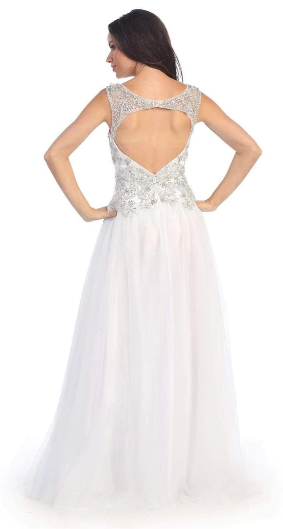 Elizabeth K - GL2017 Beaded Scoop Neck A-Line Gown 6 Elizabeth K - GL2017 Beaded Scoop Neck A-Line Gown