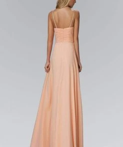 Elizabeth K - GL2027 Jewel Illusion Ornate A-Line Gown 8 Elizabeth K - GL2027 Jewel Illusion Ornate A-Line Gown