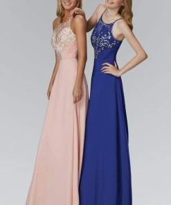 Elizabeth K - GL2027 Jewel Illusion Ornate A-Line Gown 7 Elizabeth K - GL2027 Jewel Illusion Ornate A-Line Gown