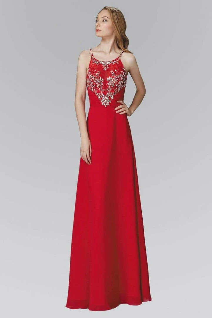 Elizabeth K - GL2027 Jewel Illusion Ornate A-Line Gown 3 Elizabeth K - GL2027 Jewel Illusion Ornate A-Line Gown