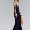 Formal Gowns Elizabeth K - GL2038 One Sleeve With Embellishment Jersey Gown 1 Formal Gowns Elizabeth K - GL2038 One Sleeve With Embellishment Jersey Gown