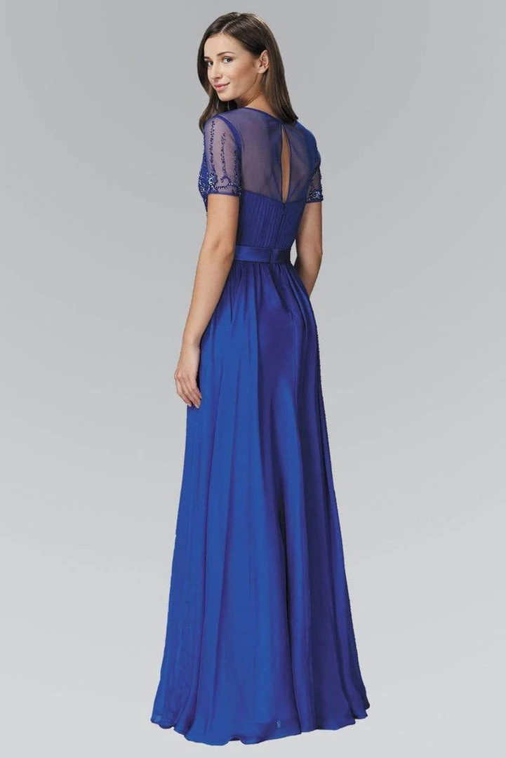 Elizabeth K - GL2042 Beaded Jewel Neck A-Line Gown 6 Elizabeth K - GL2042 Beaded Jewel Neck A-Line Gown