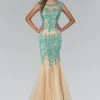 Elizabeth K - GL2054 Laced Bateau Neck Trumpet Gown 1 Elizabeth K - GL2054 Laced Bateau Neck Trumpet Gown