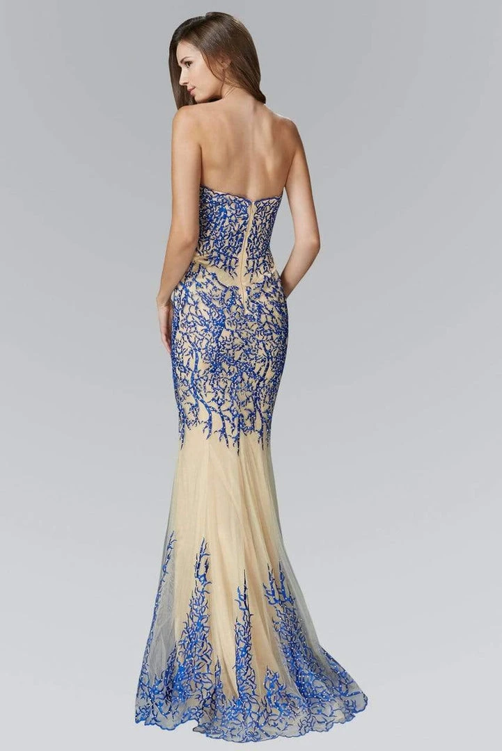 Elizabeth K - GL2055 Laced Sweetheart Mesh Gown Formal Gowns 6 Elizabeth K - GL2055 Laced Sweetheart Mesh Gown Formal Gowns