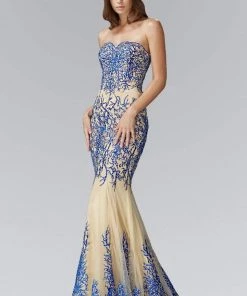 Elizabeth K - GL2055 Laced Sweetheart Mesh Gown Formal Gowns 13 Elizabeth K - GL2055 Laced Sweetheart Mesh Gown Formal Gowns