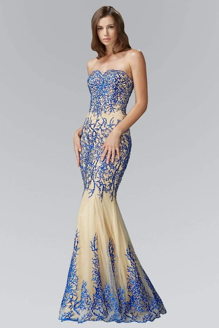 Elizabeth K - GL2055 Laced Sweetheart Mesh Gown Formal Gowns 5 Elizabeth K - GL2055 Laced Sweetheart Mesh Gown Formal Gowns