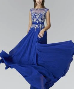 Formal Gowns Elizabeth K - GL2056 Jewel Illusion Embellished Gown 6 Formal Gowns Elizabeth K - GL2056 Jewel Illusion Embellished Gown