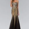 Formal Gowns Elizabeth K - GL2067 Bejeweled Strapless With Corset Back Gown