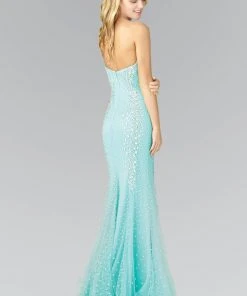 Formal Gowns Elizabeth K - GL2072 Jewel Embellished Tulle Mermaid Gown