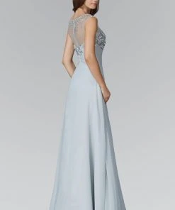 Formal Gowns Elizabeth K - GL2085 Sequined Illusion Bateau Neck A-Line Dress 7 Formal Gowns Elizabeth K - GL2085 Sequined Illusion Bateau Neck A-Line Dress