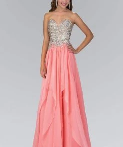 Formal Gowns Elizabeth K - GL2092 Strapless Beaded Corset Gown