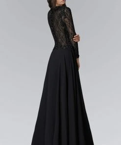 Formal Gowns Elizabeth K - GL2097 Long Sleeve Beaded Chiffon A-line Gown 5 Formal Gowns Elizabeth K - GL2097 Long Sleeve Beaded Chiffon A-line Gown