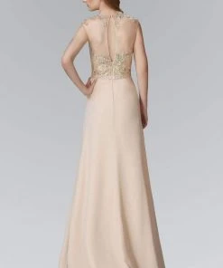 Elizabeth K - GL2099 Jewel Illusion Draped Chiffon Gown Formal Gowns 7 Elizabeth K - GL2099 Jewel Illusion Draped Chiffon Gown Formal Gowns