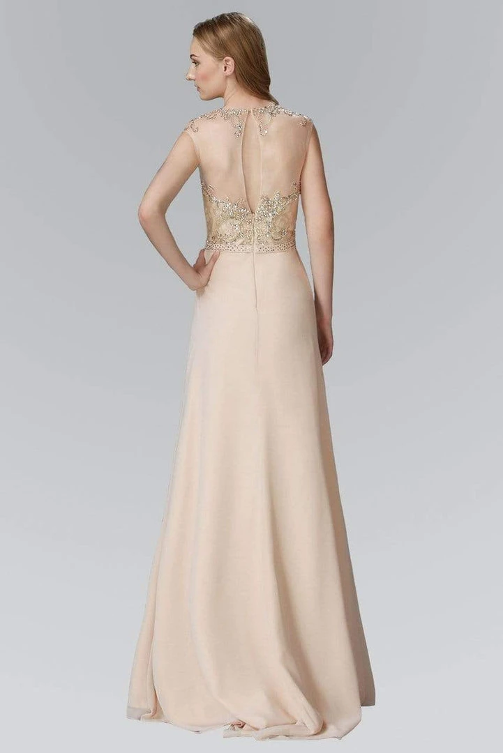 Elizabeth K - GL2099 Jewel Illusion Draped Chiffon Gown Formal Gowns 5 Elizabeth K - GL2099 Jewel Illusion Draped Chiffon Gown Formal Gowns