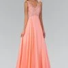 Formal Gowns Elizabeth K - GL2115 Beaded V-Neck A-Line Dress 1 Formal Gowns Elizabeth K - GL2115 Beaded V-Neck A-Line Dress