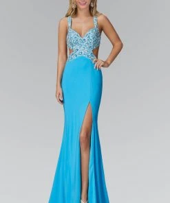 Elizabeth K - GL2144 Sweetheart Neckline With Embroidery Gown