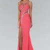 Elizabeth K - GL2146 Beaded Bateau Neck Trumpet Gown Formal Gowns