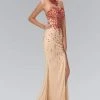 Elizabeth K - GL2147 Jeweled High Neck Trumpet Gown Formal Gowns