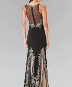 Formal Gowns Elizabeth K - GL2204 Embroidered High Neck Gown