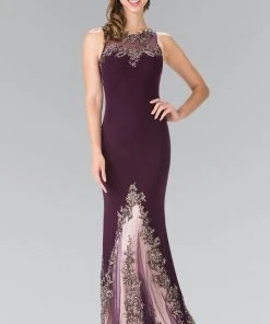 Formal Gowns Elizabeth K - GL2204 Embroidered High Neck Gown