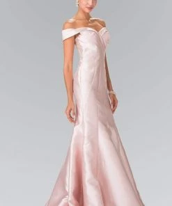 Elizabeth K - GL2213 Laced Off-Shoulder Mikado Mermaid Dress Formal Gowns