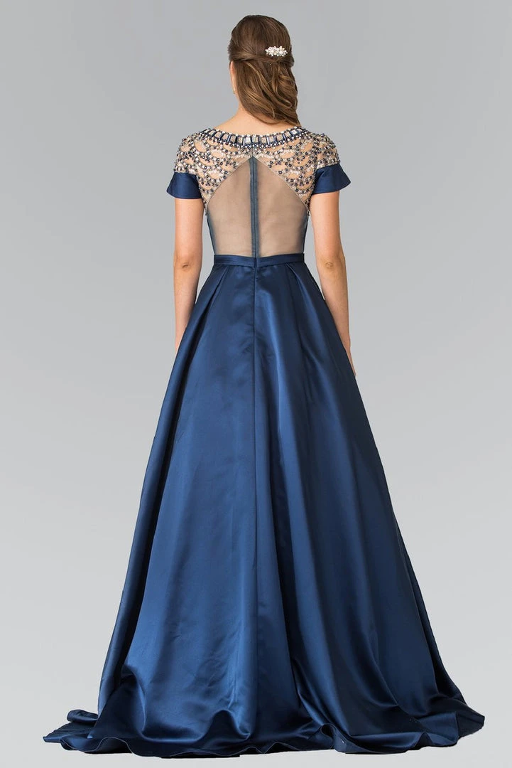 Elizabeth K - GL2215 Sheer Embellished Neckline Evening Gown 4 Elizabeth K - GL2215 Sheer Embellished Neckline Evening Gown