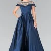 Elizabeth K - GL2215 Sheer Embellished Neckline Evening Gown