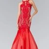 Elizabeth K - GL2219 Laced Halter Tulle Mermaid Dress Formal Gowns