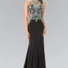 Elizabeth K - GL2221 Beaded High Neck Jersey Evening Gown Formal Gowns 1 Elizabeth K - GL2221 Beaded High Neck Jersey Evening Gown Formal Gowns