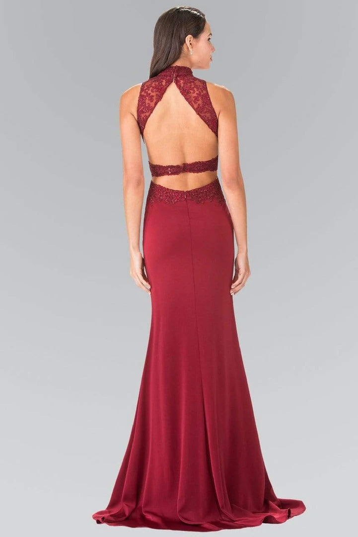 Elizabeth K - GL2225 Bead Embellished High Neck Sheath Gown Formal Gowns 7 Elizabeth K - GL2225 Bead Embellished High Neck Sheath Gown Formal Gowns