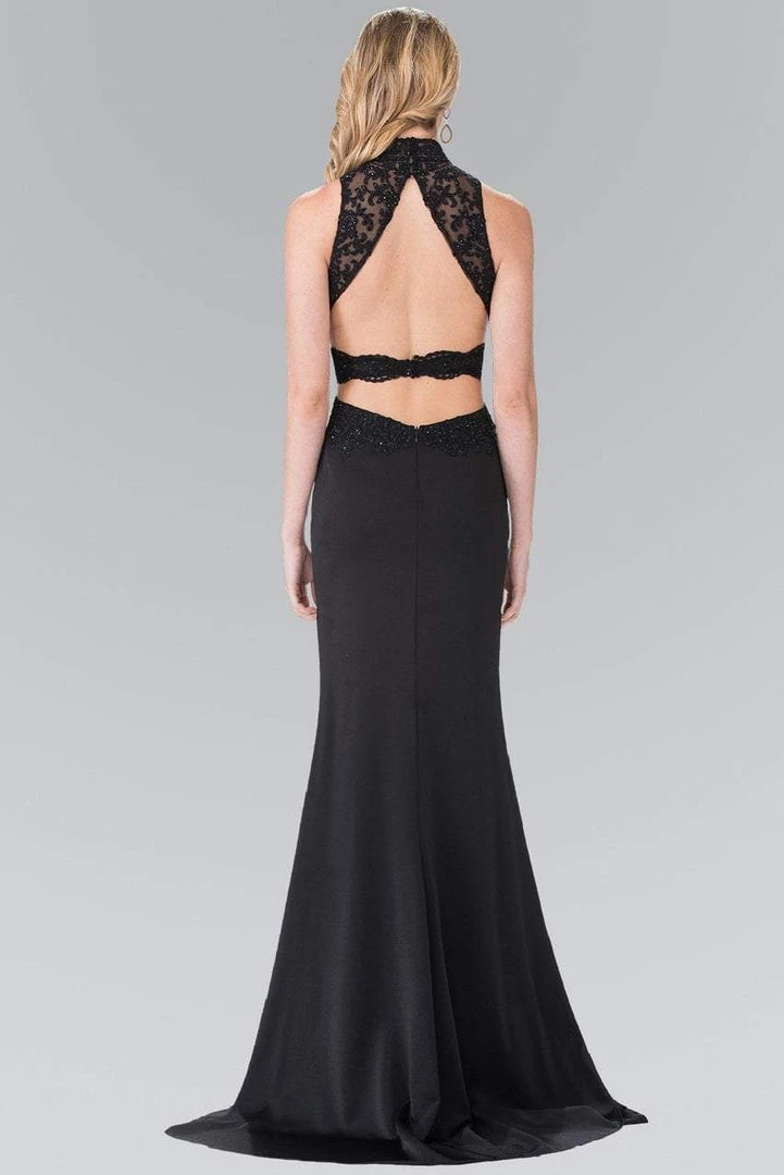 Elizabeth K - GL2225 Bead Embellished High Neck Sheath Gown Formal Gowns 4 Elizabeth K - GL2225 Bead Embellished High Neck Sheath Gown Formal Gowns