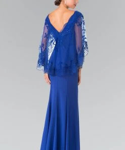 Elizabeth K - GL2235 Embroidered V-Neck Sheath Gown