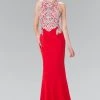 Formal Gowns Elizabeth K - GL2236 High Neck With Silver Embroidered Bodice Gown