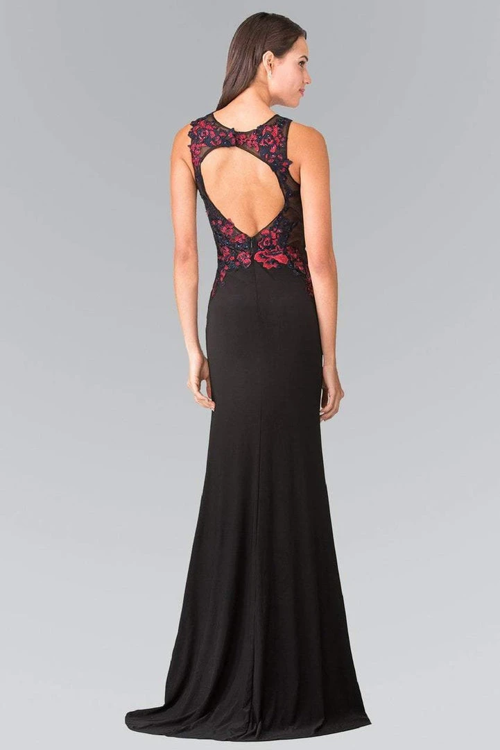 Elizabeth K - GL2238 Bead Embellished Jewel Neck Gown 4 Elizabeth K - GL2238 Bead Embellished Jewel Neck Gown