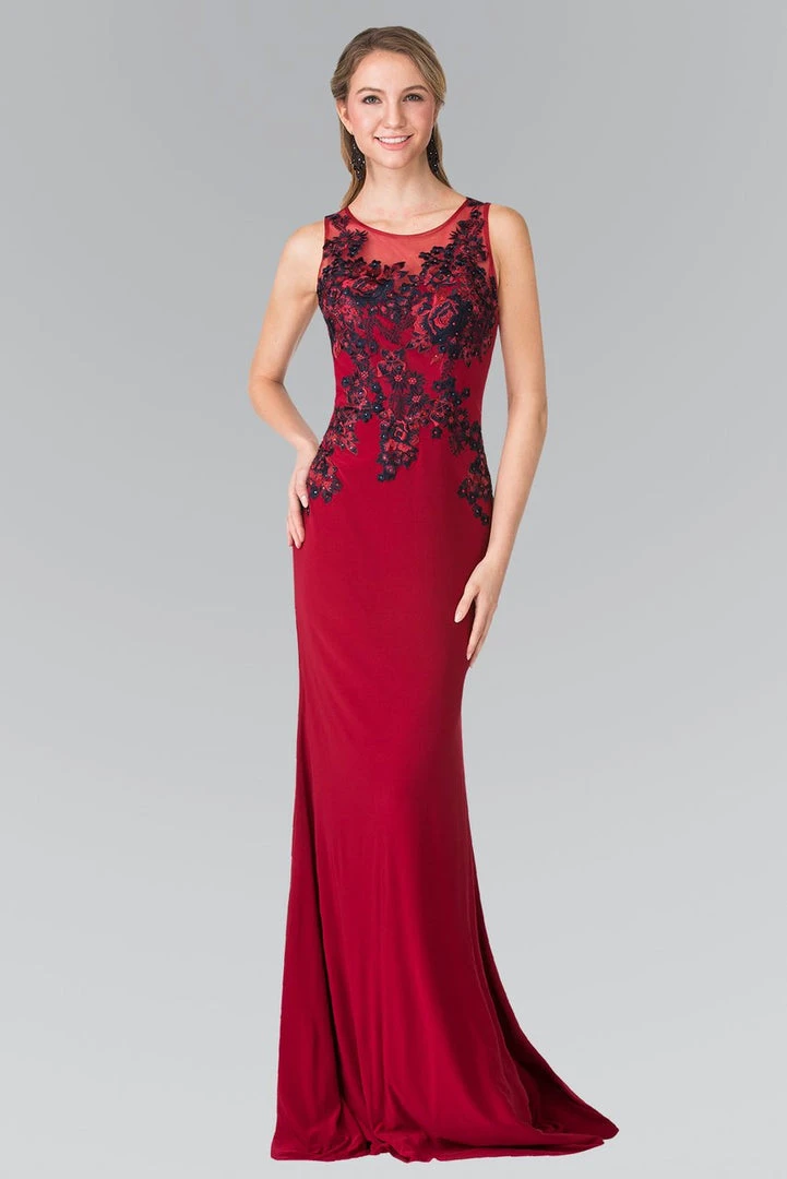 Elizabeth K - GL2238 Bead Embellished Jewel Neck Gown 5 Elizabeth K - GL2238 Bead Embellished Jewel Neck Gown