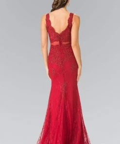 Elizabeth K - GL2240 Laced V-Neck Trumpet Gown 7 Elizabeth K - GL2240 Laced V-Neck Trumpet Gown
