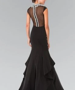 Formal Gowns Elizabeth K - GL2242 High Neck Mermaid Gown