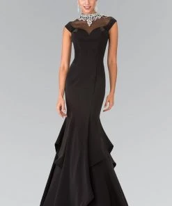 Formal Gowns Elizabeth K - GL2242 High Neck Mermaid Gown