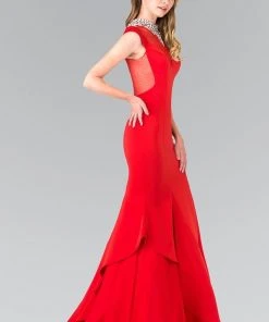 Formal Gowns Elizabeth K - GL2242 High Neck Mermaid Gown